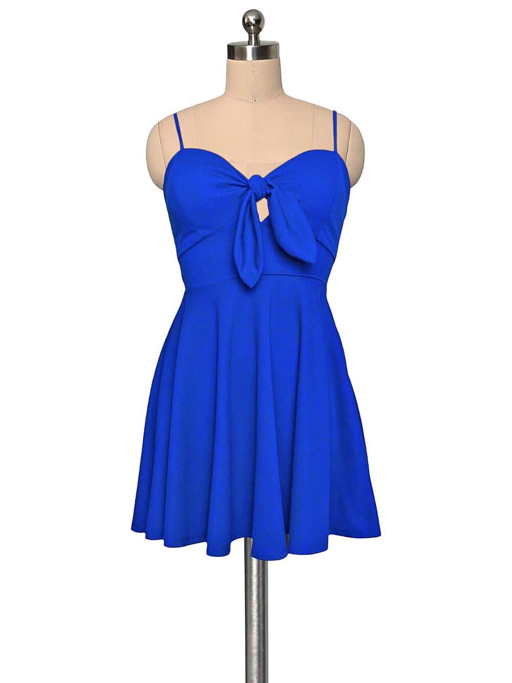 Windsor Cut Peep Hole Front Tie Skater Flirt Homecoming Dress Blue y2k 90's